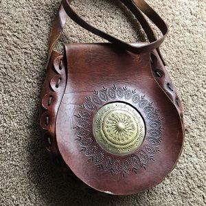 Vintage handmade leather medicine bag